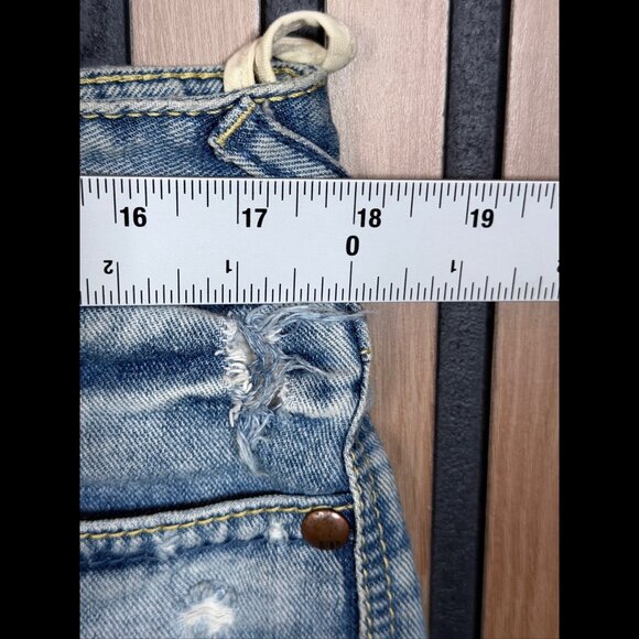 Free People Jean Shorts 31 Womens Blue Distressed Cut Off Denim 3.5” Inseam - Picture 3 of 7
